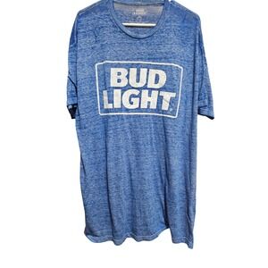 Bud Light Blue Graphic Logo T-Shirt Adult 2XL Beer Alcohol Graphic Tee